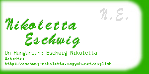 nikoletta eschwig business card